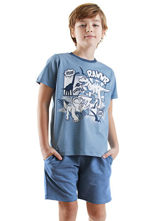 Dinolar Erkek Çocuk T-shirt Şort Takım