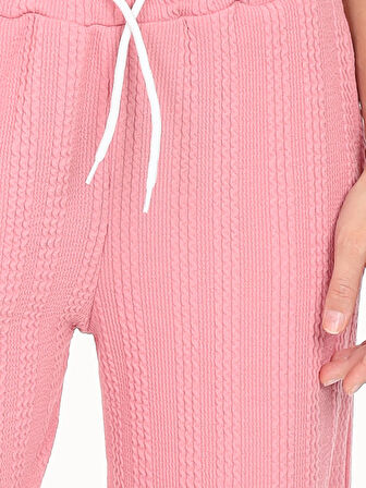 Kız Çocuk Geniş Paça Pembe Basic Eşofman Altı