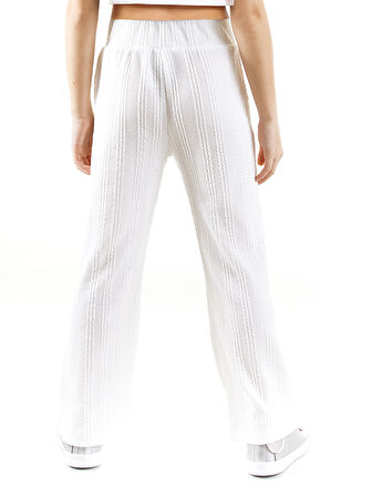 Kız Çocuk Boru Paça Ekru Basic Eşofman Altı