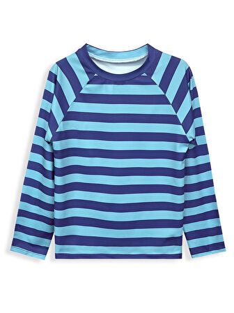 UV Korumalı Çizgili Erkek Çocuk Mayo T-shirt