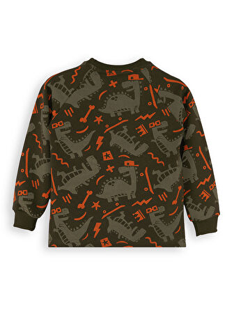 Kaykay Dino Erkek Çocuk Kahverengi Sweatshirt