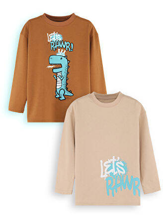 Let's Rawr Erkek Çocuk 2'li Paket T-shirt