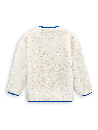 Beyaz Kız ve Erkek Çocuk Unisex Peluş Mont