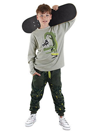 Timsah Oversize Erkek Çocuk T-shirt Pantolon Takım