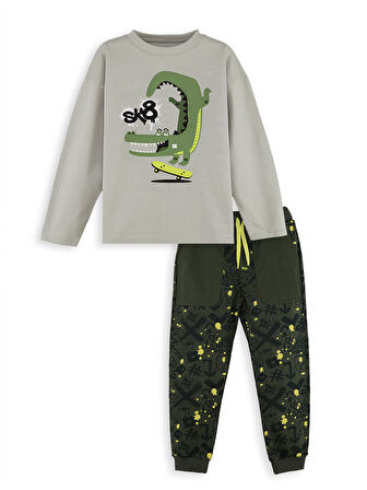 Timsah Oversize Erkek Çocuk T-shirt Pantolon Takım