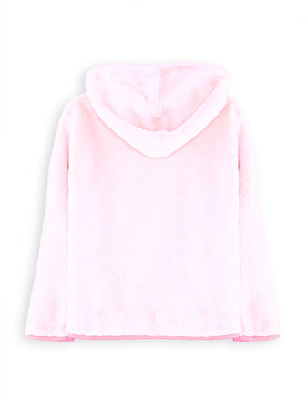 Kalp Cepli Kız Çocuk Pembe Peluş Mont
