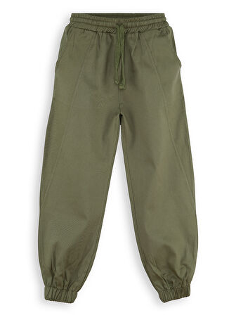 Erkek Çocuk Dikişli Haki Gabardin Pantolon