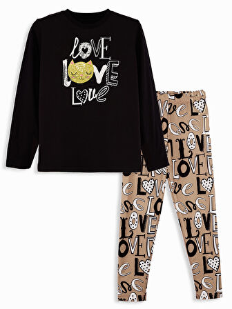 Love Kız Çocuk T-shirt Tayt Takım