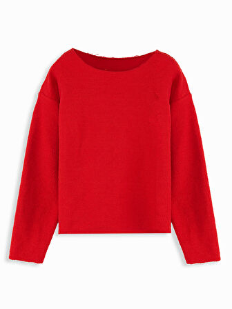 Crop Top Kız Çocuk Kırmızı Sweatshirt