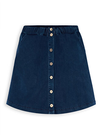 Kız Çocuk Midi Boy Denim Etek