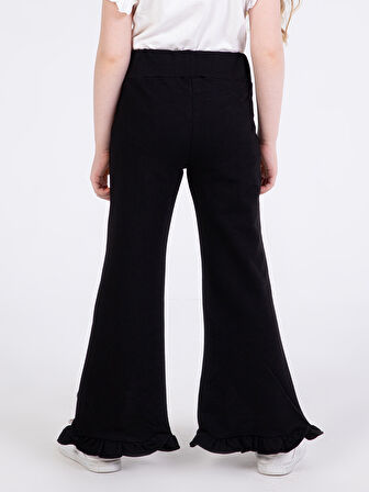 Kız Çocuk Fırfırlı Siyah Eşofman Altı