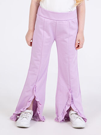 Kız Çocuk Fırfırlı Lila Eşofman Altı