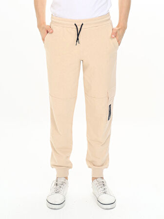 Erkek Çocuk Taş Rengi Cepli Eşofman Altı