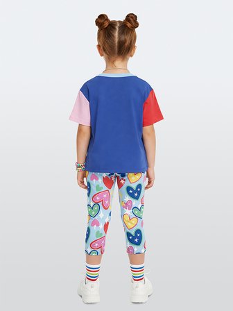 Unicorn Kedi Kız Çocuk İkili Takım Tayt T-shirt İlkbahar Yaz 2-7 Yaş