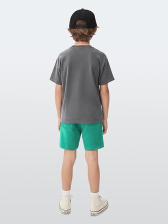 Erkek Çocuk Takım Dinozor Baskılı T-Shirt Havlu Şort İkili Takım Yazlık 4-8 Yaş