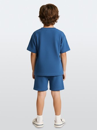 Erkek Çocuk Takım Havlu Kumaş Oversize T-shirt & Şort – Çapa Takım 7-12 Yaş