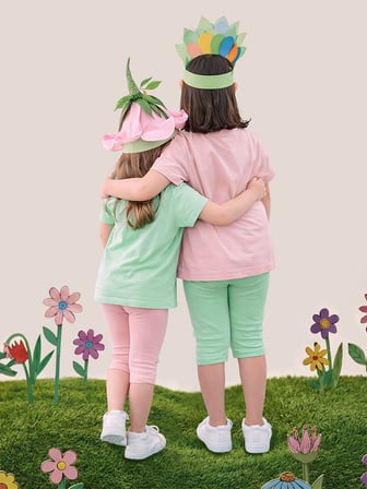 Kız Çocuk Tayt 2'li Paket Pamuk Pembe ve Mint Tayt Yazlık