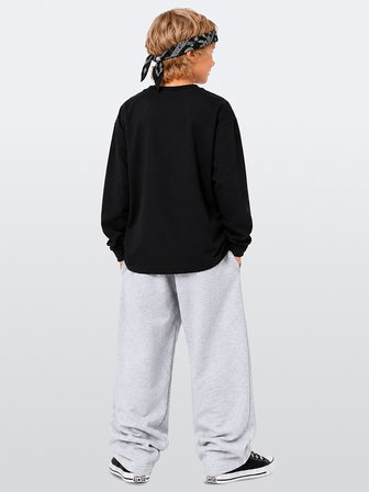Erkek Çocuk Takım Timsah Baskılı T-shirt ve Kalın Eşofman Altı - Oversize (5-11 Yaş)