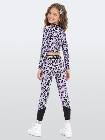 Kız Çocuk Spor Takımı Leopar Desen – Crop Üst ve Sporcu Tayt (6-11 Yaş)