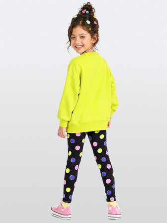 Kız Çocuk Takım Unicorn Sweatshirt - Puantiye Tayt Takım (4-10 Yaş)