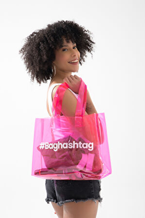 Baghashtag Pembe Şeffaf Plaj Çantası