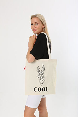 Baghashtag Cool Geyik Baskılı Bez Çanta