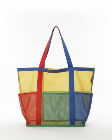 Baghashtag Color Pop 96 Limited Edition: 6 Cepli Çok Renkli File Plaj Çantası