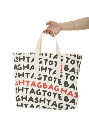 Baghashtag Totebaghashtag Baskılı Bez Çanta