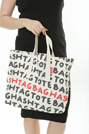 Baghashtag Totebaghashtag Baskılı Bez Çanta