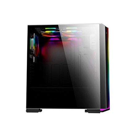 PowerBoost VK-G3906S USB 3.0 Siyah Rainbow RGB Fan Strip Kasa (PSU Yok)