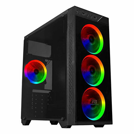 PowerBoost VK-C12B USB 3.2 RGB ATX Mid Tower Siyah Kasa