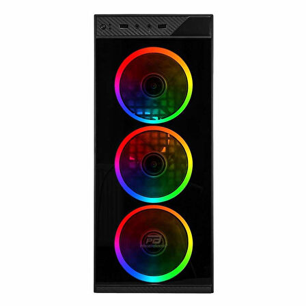 PowerBoost VK-C12B USB 3.2 RGB ATX Mid Tower Siyah Kasa