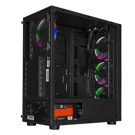 POWERBOOST VK-D501M ATX SINGLE RING RAINBOW FAN 80+ SİYAH 650W GAMING KASA
