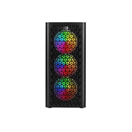 PowerBoost VK-M202B USB 3.0 ATX Mesh RGB Fan Siyah Kasa (PSU Yok) 
