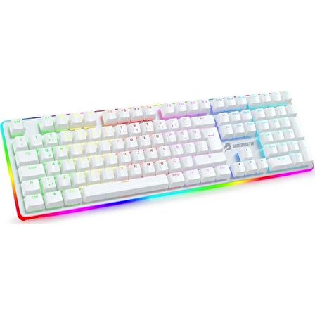 GameBooster G918 Fire Storm RGB Aydınlatmalı Kırmızı Sw. Mekanik Beyaz Oyun Klavyesi