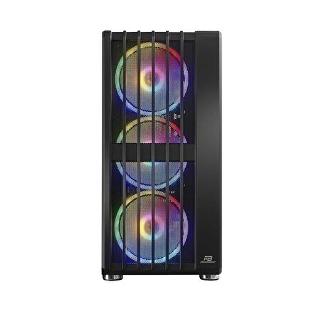 POWERBOOST VK-H002B 14CM 4-FANLI RGB GAMING MID-TOWER PC KASASI