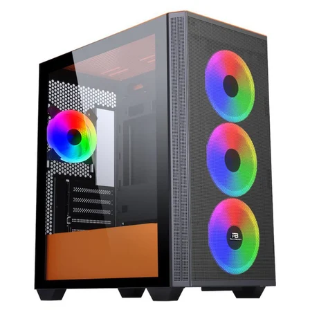POWERBOOST PB-P2252BO ATX RING ARGB FAN TURUNCU (PSU YOK) GAMING KASA