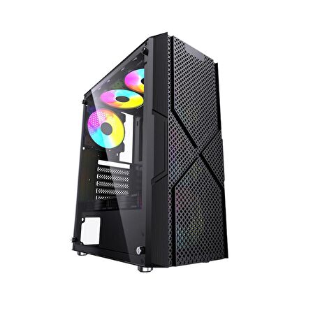 GAMEBOOSTER  gb-pw908b  usb 3.0, atx mesh, fixed rgb fan, siyah kasa