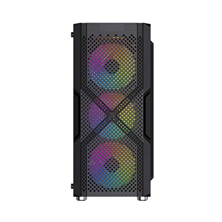 GAMEBOOSTER  gb-pw908b  usb 3.0, atx mesh, fixed rgb fan, siyah kasa