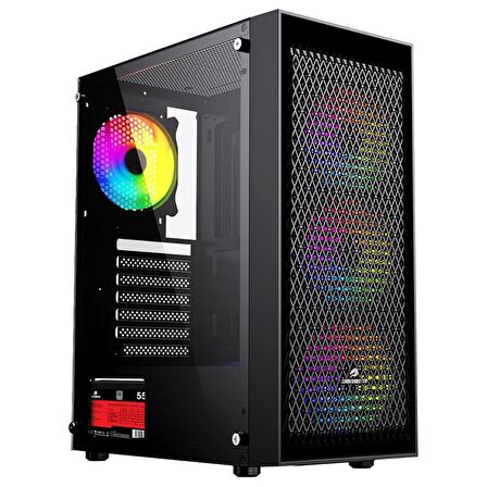 GAMEBOOSTER  gb-pw909b 550w 80+ usb 3.0, atx  mesh, fixed rgb fan, siyah kasa