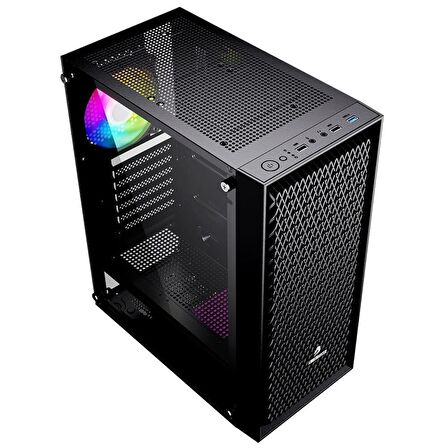 GAMEBOOSTER  gb-pw909b 550w 80+ usb 3.0, atx  mesh, fixed rgb fan, siyah kasa