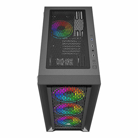 PowerBoost PB-P705B 650W 80+ Bronz USB 3.2 ARGB ATX Mid Tower Siyah Kasa