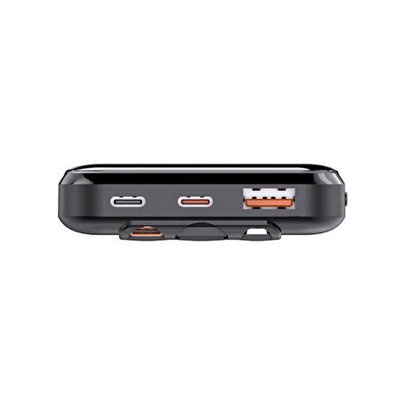PowerBoost NIGHT 135B 10000mAh 22.5WDahiliKablo LCD GizliLED Siyah Taşınabilir Şarj Cihazı Powerbank