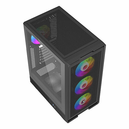 PowerBoost PB-A601B 600W 80+ USB 3.2 LED ATX Mid Tower Siyah Kasa