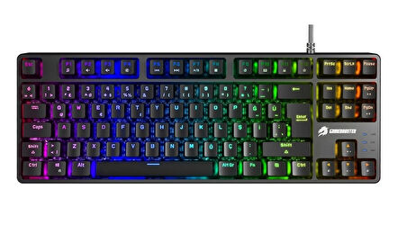 Gamebooster G23B Enigma TKL Rainbow Aydınlatmalı Red Switch Mekanik Siyah Oyun Klavyesi