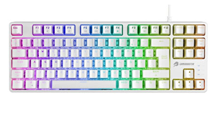 Gamebooster G23W Enigma TKL Rainbow Aydınlatmalı Red Switch Mekanik Beyaz Oyun Klavyesi