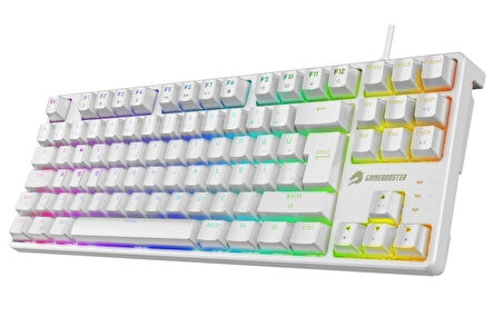 Gamebooster G23W Enigma TKL Rainbow Aydınlatmalı Red Switch Mekanik Beyaz Oyun Klavyesi