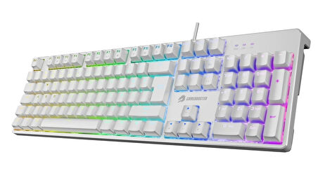 Gamebooster G24W Enigma Rainbow Aydınlatmalı Red Switch Mekanik Beyaz Oyun Klavyesi