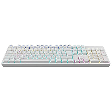 Gamebooster G24W Enigma Rainbow Aydınlatmalı Red Switch Mekanik Beyaz Oyun Klavyesi