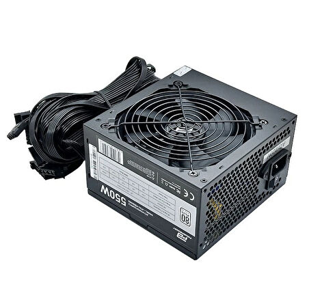PowerBoost PB550WB 550W 80+ White  APFC 4*PCI-E 6+2 Pin 12cm Siyah Fanlı ATX PSU (Bulk)